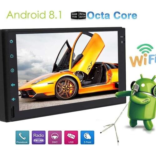 Android 8.1 Stereo Touchscreen Car Radio 7inch GPS Car Stereo Bluetooth Navigation MP5 No DVD Player WiFi In Dash Head Unit