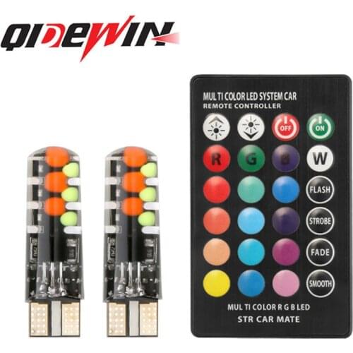Automobile led small lamp T10 RGB 5050 6smd colorful explosion flash wide lamp silicone license plate lamp reading lamp