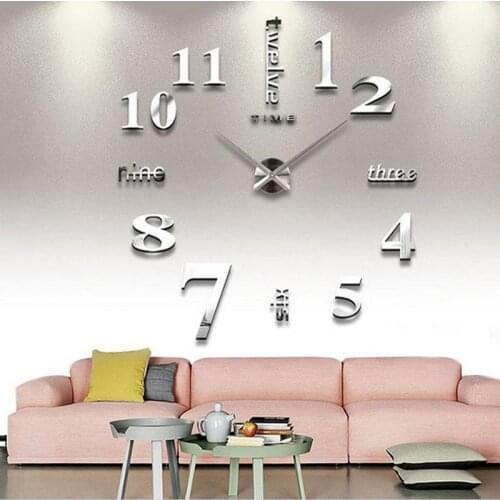 Big Mirror Wall Clock Number Modern Design 3D DIY Large Clock Watch Wall Clock Digital Creative Kitchen Home DecorationCB4003/10