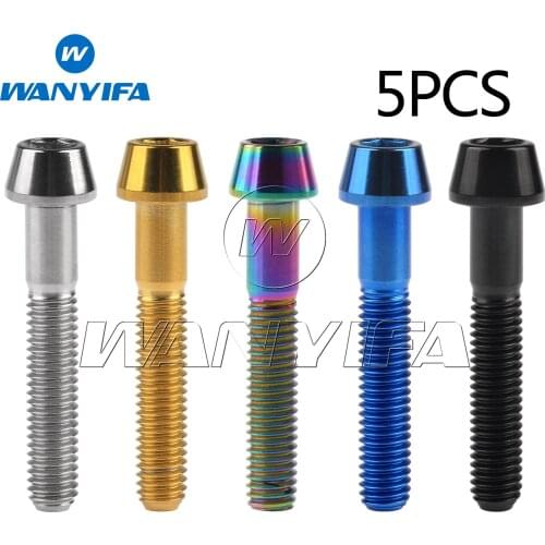 Wanyifa Titanium Bolts M6x35mm Hex Allen Screw for Headset Stem Bicycle Accessory 5pcs