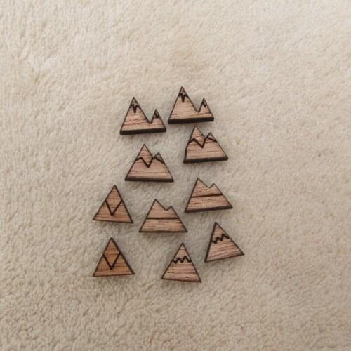 Laser cut Mountain Blank Wood Cabochon Mini Wooden Shape Earring Supplies