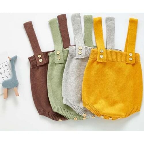 Baby Knitting Rompers Cute Overalls Newborn Baby Girls Boys Clothes Infantil Baby Girl Boy Sleeveless Romper Jumpsuit