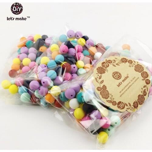 Lets make Round Silicone Beads 50pc Food Grade Loose Sensory Teether 20mm Baby Chew Mom Nusring Jewelry Balls Infant Teething