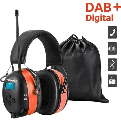 Radio Hearing Protection with DAB + / Bluetooth 5.0 / FM Removable Radio Earmuffs Built-in Microphone Noise Reduction SNR30dB