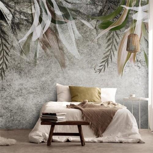 Beibehang custom Nordic modern abstract art leaf plant wallpaper bedroom living room TV background photo mural 3D art wall paper