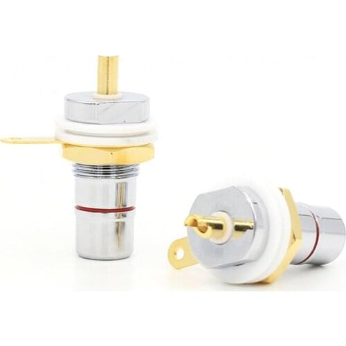 Hi Audio 8PCS Rhodium+Gold Plated RCA Socket Phono Chassis Female HIFI AMP