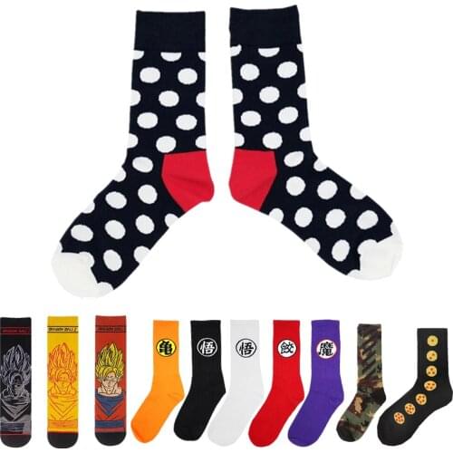 Japanese Academy Girls Black White Polka Dot Red Pattern Cotton Crew Socks Womens Fashion Trends Street Joker Comfortable Socks