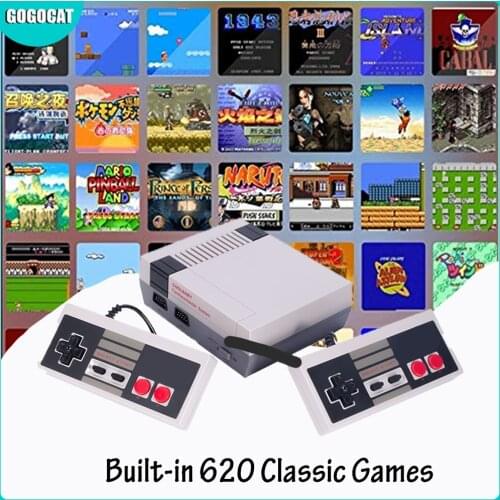 Video Gaming Childhood Console Controller Tetris 8Bit Classic Retro NES TV Game AV Port Built-in 620 Games Dual Game Handle Gift