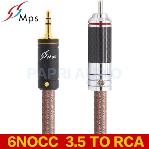 PAPRI MPS QR-3.5MM To RCA Jack Cable 6N 99.99997% OCC RCA To 3.5MM Coaxial Cable DIY RCA Male HiFi For Amplifier Audio