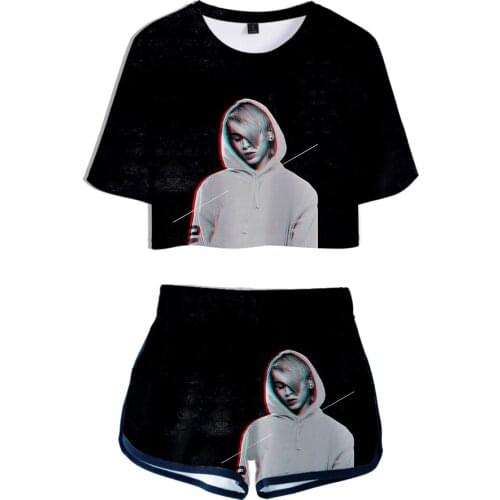Khea 3D Summer unisex Sets Sexy Short Tops+shorts Elastic Waist Suit Streetwear Style Two Piece Sets