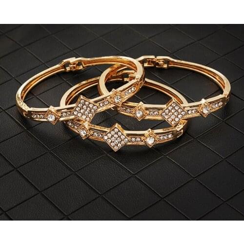 Moroccan Designer Wedding Jewelry Bracelet 3PCS Luxury Joaquin Bracelet with Rhinestone Bracelet Ladies Side Sleeve Bracelet