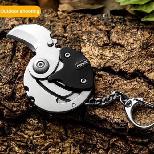 Multifunctional Coin Outdoor EDC Tool Folding Coin Knife Keychain Screwdriver Pocket Fold Mini Coltello Gear Pee Outdoor Tool