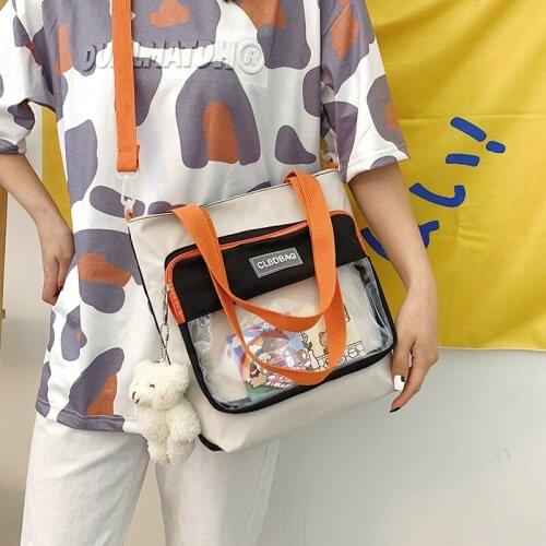 Harajuku Fashion Messenger Bag Nylon Waterproof School Bags For Girls Large Capacity And Lightweight Satchel 2021