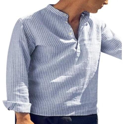 2021 Spring and Summer Men Shirts COTTON Smart Casual Button Up Shirt Striped Longsleeve Shirt for Men Fashion Clothing Trends