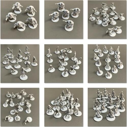 Bundle Lot 25mm Grey Zombies Runners Walkers Miniatures Walk of Dead Plauge Green Horde Board Game Figures Model TRPG Rare