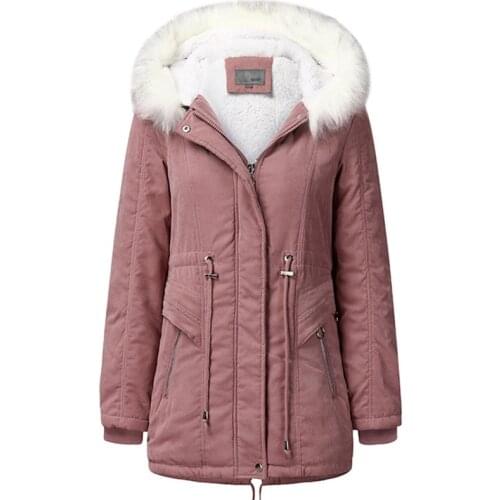 New Women Jacket Medium Long Thicken Plus Size Outwear Hooded Wadded Coat Slim Parka Cotton Padded Jacket Winter Womens Coat