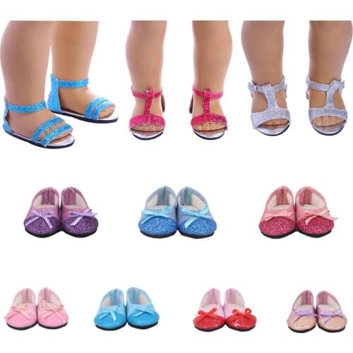 18inch Doll Shoes My Little Baby Accessories Fit 18''/43cm Born Baby Cute Toys Colorful Sandals Ballet shoes for doll 5cm 7cm