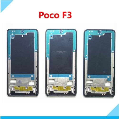 Original Bezel Frame Housing For Xiaomi Poco F3 LCD Front Frame Faceplate Housing Chassis Smartphone Replacement Parts