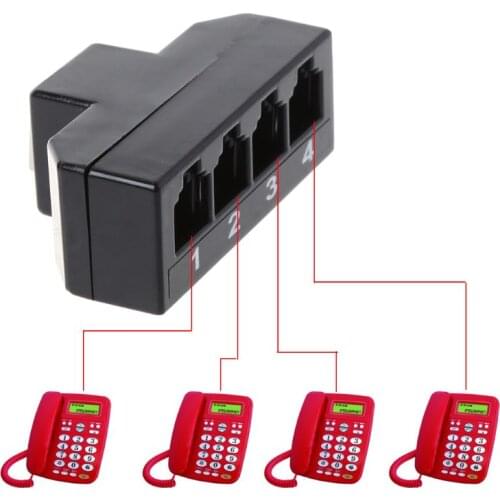 RJ11 6P4C Female To 4 Ethernet RJ45 8P8C Male F/M Adapter Converter Cable Phone 32CB