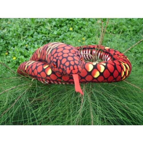 Plush creative snake toy new red big pattern python toy simulaiton boa gift toy about 280cm 0093