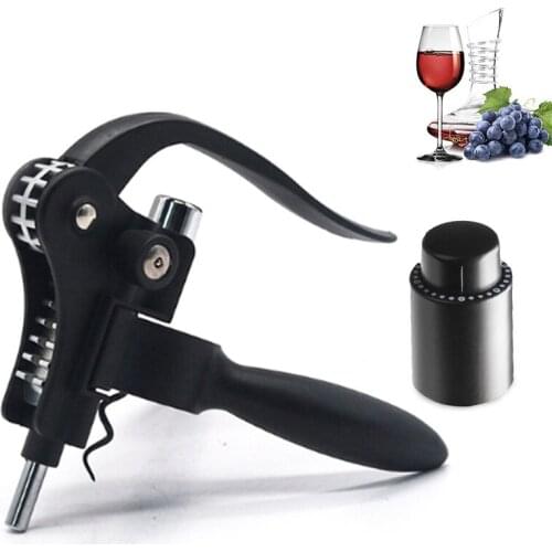 Professional Wine Bottle Opener Manual Portable Zinc Alloy Rabbit Shape Wine Corkscrews Vacuum Bottle Stopper For Kitchen Tools