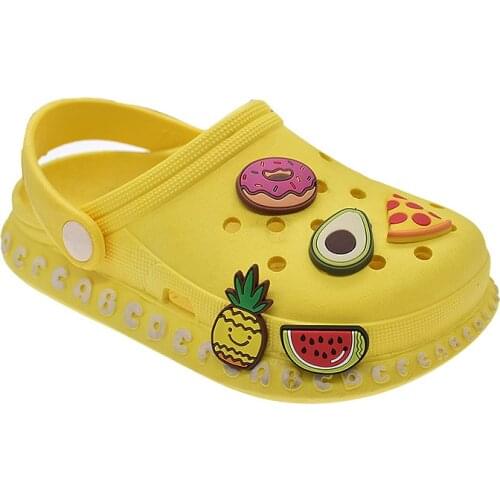 Cute 10PCS Fruit Pizza Shoe Charms PVC Decorations Charms for Garden Shoes Wristband Bracelet Orgament Kids Party Gift