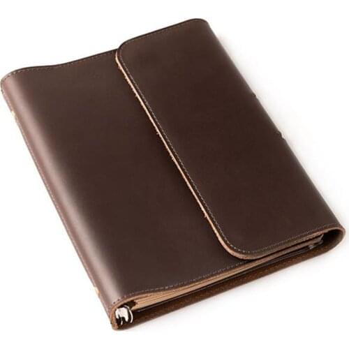 A5 Vintage Genuine Leather Travelers Notebook Diary Journal Planner Sketchbook Handmade Notebook Wood Paper Inner