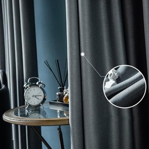 300cm Height Full Shading Living Room Bedroom Curtain Cotton Linen Custom Modern Solid Color Thickening Curtains Soundproof
