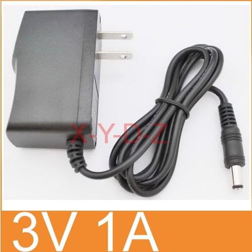 1pcs 3V1A 1PCS 3V 1A 100% New AC 100V-240V Converter power Adapter DC 3V 1A 1000mA Power Supply US Plug DC 5.5mm x 2.1mm