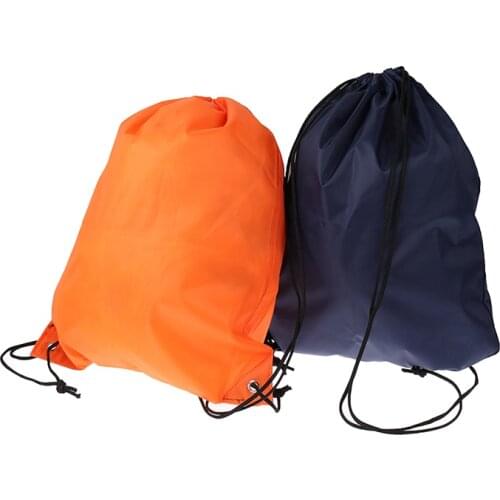 1PCS Gym Sport Fitness Bag Foldable Backpack Drawstring Shop Pocket Hiking Camping Pouch Beach Bag Random