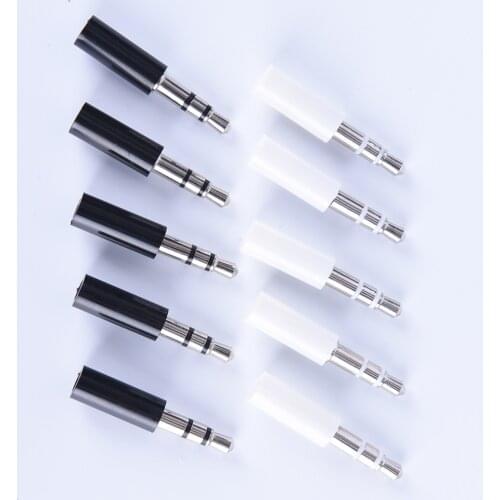 10pcs 3.5mm Stereo Headset Plug With Tail 3 Pole 3.5mm Audio Plug Jack Adaptor Connector For Phone