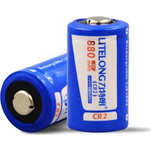 2pcs/lot High quality 3V 880mAh CR2 rechargeable battery 3V rechargeable lithium battery camera battery