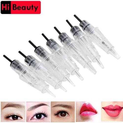 30pcs/lot Disposable 10mm Screw Tattoo Needle Cartridge For Semi Permanent Eyebrow Lips Makeup Needles Cartridges 1R 3R 5RS
