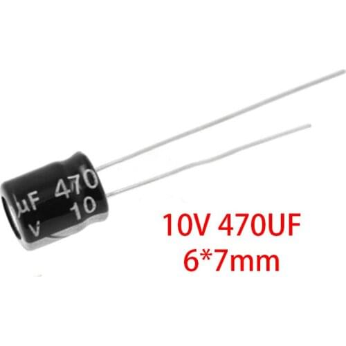 50PCS Higt quality 10V 470UF 6X7mm 470UF 10V Electrolytic capacitor