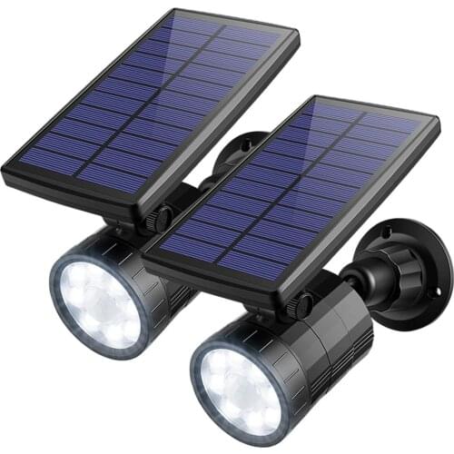 AMIR 2PCS LED Solar Spotlight Motion Sensor Lights Outdoor Night Light Waterproof Solar Security Lights Street Emergency Light