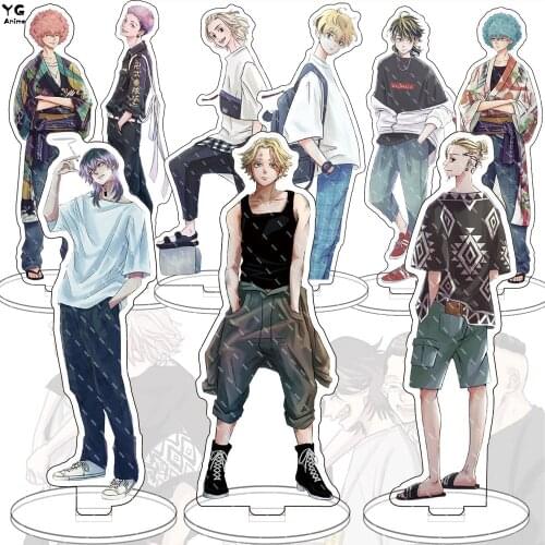 Anime Tokyo Revengers Figure Acrylic Stand Manjiro Ken Takemichi Hinata Atsushi Cosplay Model Plate Desk Decor Standing Fans New