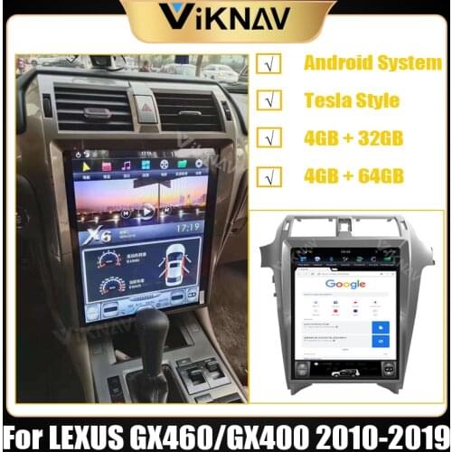 Vertical screen autoradio GPS navigation For LEXUS GX460/GX400 2010-2019 car multimedia player Tesla style
