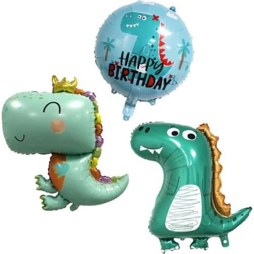 Large 4D Walking Dinosaur Foil Balloons Jungle Animal Boys Birthday Party Decors Jurassic Standind Dragon Kids Toys Air Globos