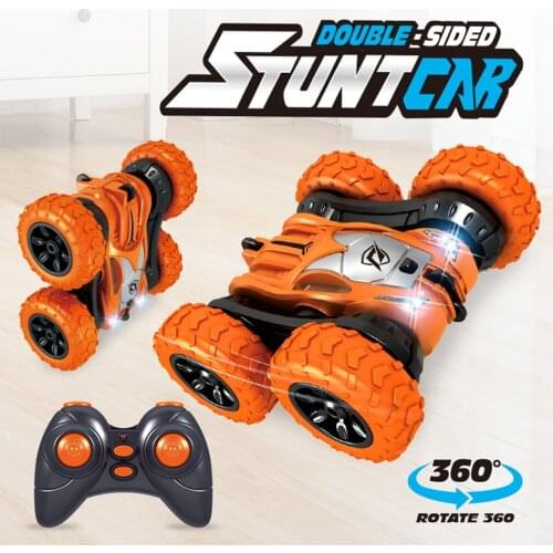 Remote Control Stunt Double Side Car YT6615 Light Rolling Rotating Function Fine Workmanship Birthday Gift