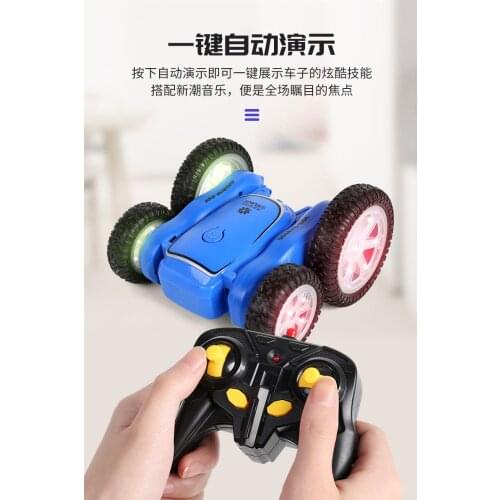 Remote control double side Stunt Car rollover charging fall resistant light car stunt double side toy