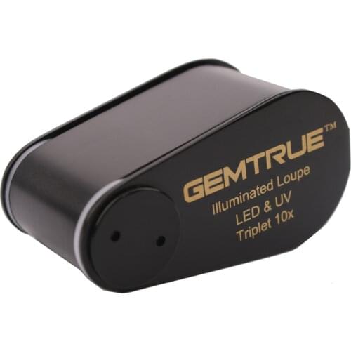 GEMTRUE Professional Illuminated Rechargable LED UV Jewelry Diamond Loupe with USB Power Adaptor
