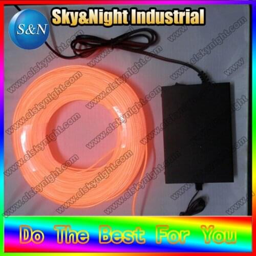 Flexible Neon Light Glow EL Wire Rope-2.3mm-Orange color + 220v Inverter with Free Shipping