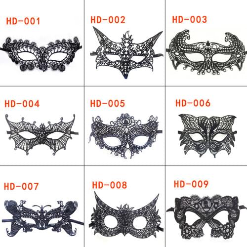 Halloween Black Eye Mask Ladies Masquerade Stereo Stereotypes Party Lace Mask Wholesale 50pcs/lot