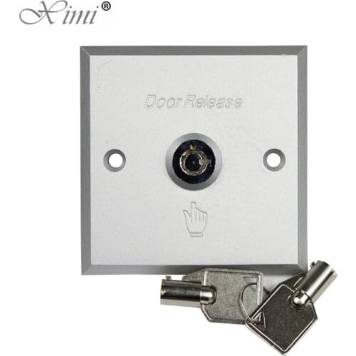 Door Access Control Exit Button Aluminium Alloy Exit Switch For Access Control System Emergency Exit Button With Key