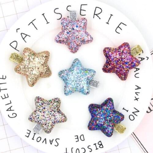 Korean Bright Pink Five-Pointed Star Hairpin Children Cartoon Cute Stars Duckbill Clip Lady Hairpin Top Clip Baby Headdress