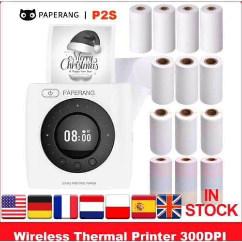 PAPERANG P2S Pocket Printer BT Wireless Thermal Printer Mobile Printer 300dpi Photo Picture Receipt Memo Note Label Sticker