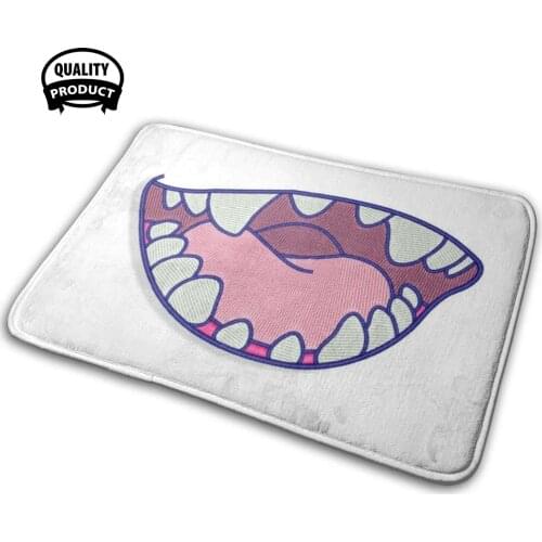 Lilo Open Mouth Teeth 3D Household Goods Mat Rug Carpet Cushion Lilo Lilo And Cute Ohana Blue Family Cartoon Flower Kids Love