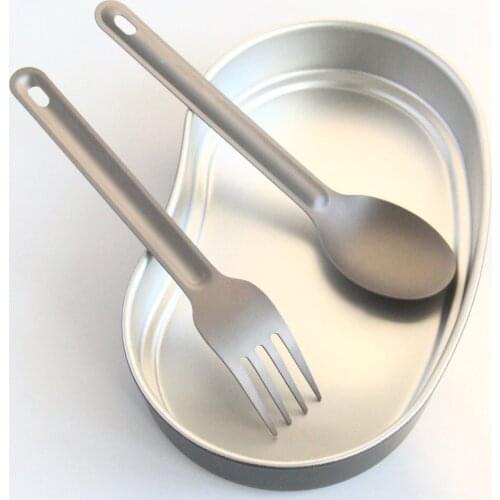 1PCS Titanium Spoon Fork Long Handle Spoon Outdoor Camping Titanium Spork Camping Tableware Picnic Spoon Tool