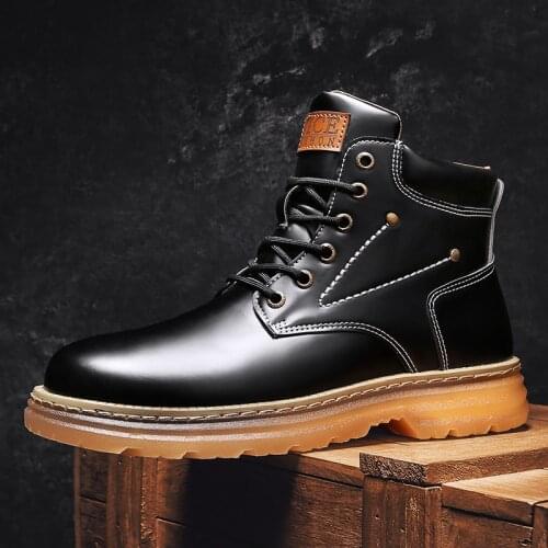 Microfiber Luxury Mens Military Boots Lace Up Men Army Boots Welt Stitching Work Shoes Outdoor Man Winter Ankle Boots Casual