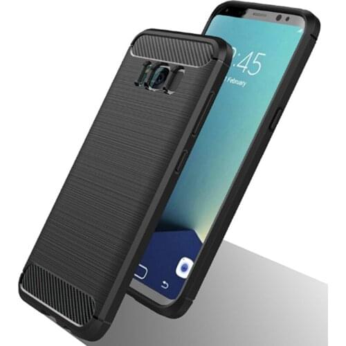KOLPLER Soft case bumper for Samsung Galaxy S8 plus case Carbon Fiber Brushed TPU Silicone cover shell for Samsung s8 + case